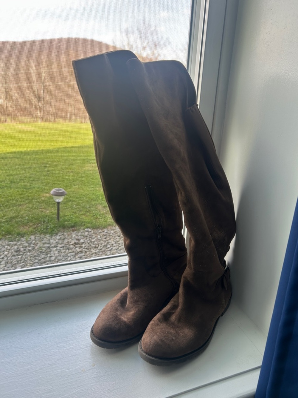Bass Dark Brown Suede Knee-High Boots
